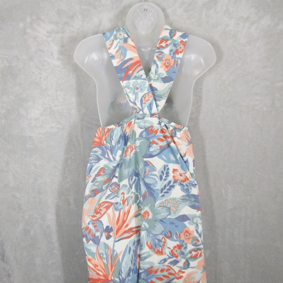 Faherty Womens S Floral Bay Twist Dress Halter Neck Sleeveless Blossom Paradise - Picture 8 of 14
